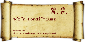 Mór Honóriusz névjegykártya